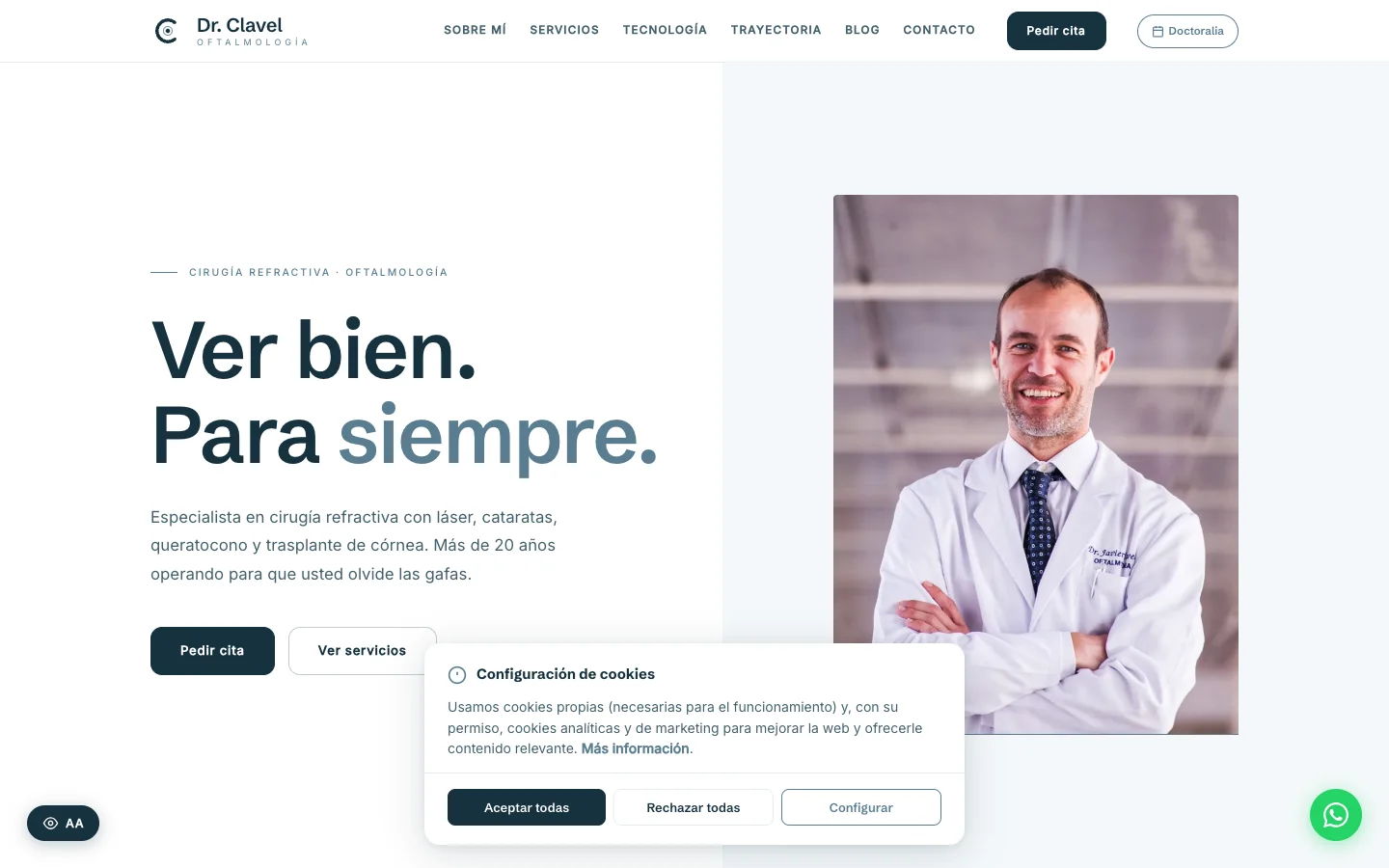 Web Dr. Clavel diseñada por EstrenaWeb