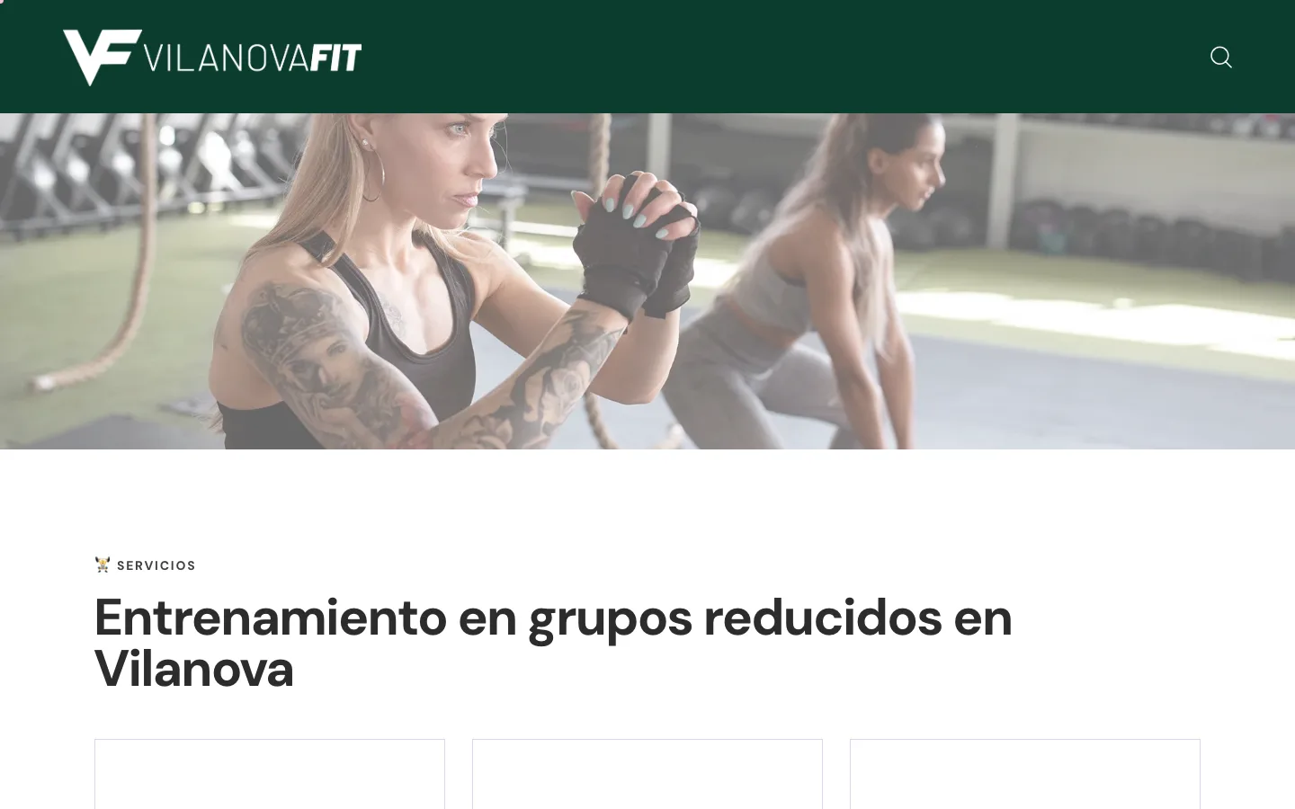 Web Vilanova Fit, centro deportivo